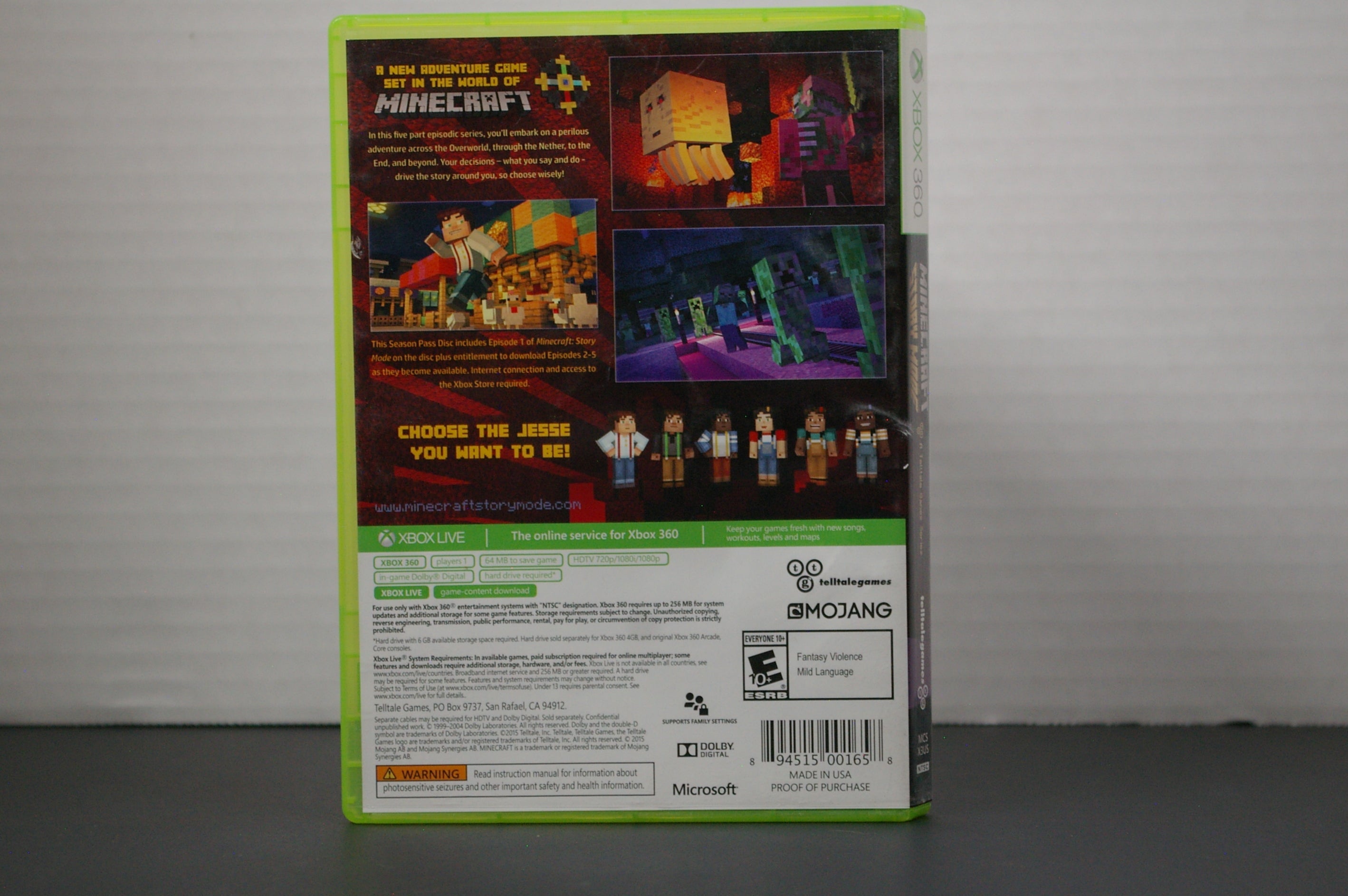 Xbox360 Minecraft Story Mode Season Pass
